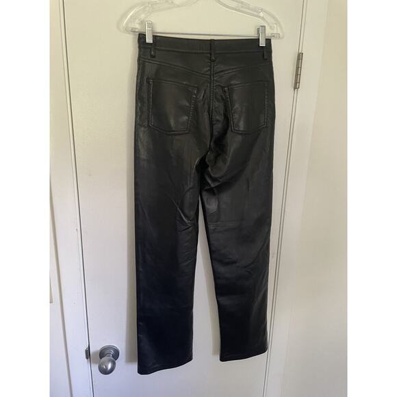 Wilfred Aritzia Melina Vegan Leather High waisted straight leg Pant size 4 - Picture 5 of 7